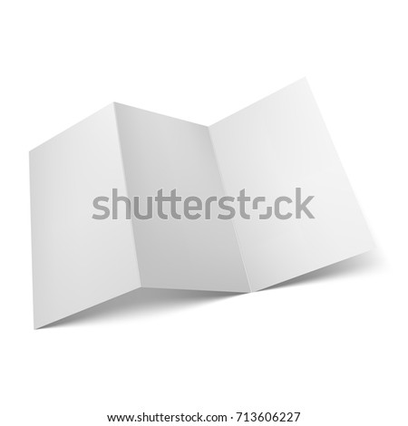 Mockup brochure. Half side view. Template ready for your design. Vector illustration. Isolated on white background.