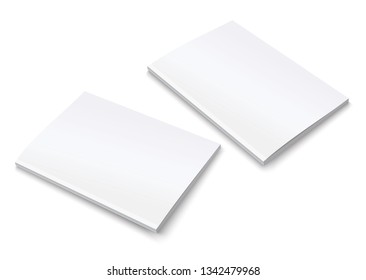Mockup  brochure realistic set for the presentation. Two mock up magazine.  Catalog - Vector illustration