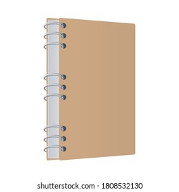Mockup brown notebook design of corporate identity template and branding theme Vector illustration