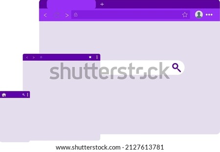 Mockup browser UI design for desktop, tablet and phone views