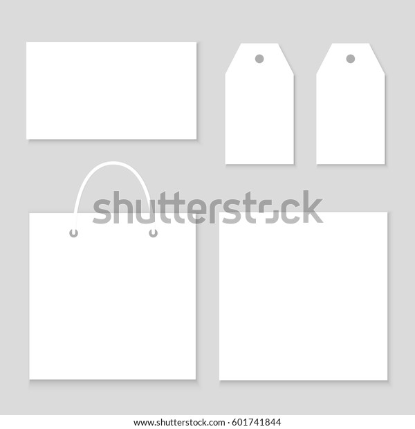 Download Mockup Business Card Tags Square Postcard Stock Vector Royalty Free 601741844