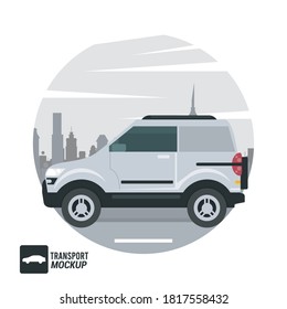 mockup car color white isolated icon vector illustration design