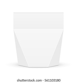 Mockup Cardboard Carry Box Bag Packaging For Food, Gift Or Other Products. Illustration Isolated On White Background. Mock Up Template Ready For Your Design. Packing. Vector EPS10