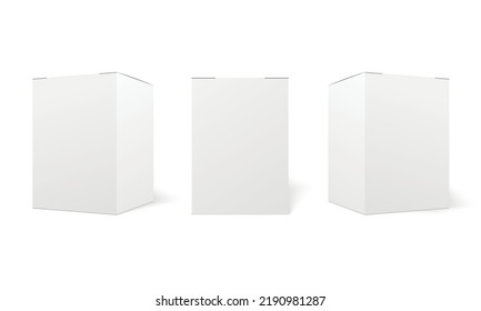 Mockup cardboard package boxes. 3d realistic square  box 
