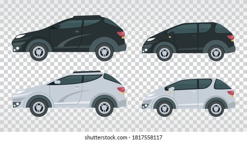 mockup cars colors black and white isolated icons vector illustration design