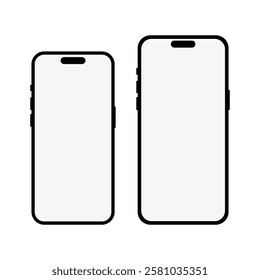 Mockup of cell phones with blank screens