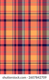 Mockup check texture pattern, square plaid fabric vector. Premium tartan background seamless textile in red and dark colors palette.