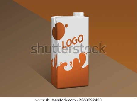 Mockup of clean white cardboard packaging for juice for design presentation. Template of a rectangular long pack for a drink on an isolated background.