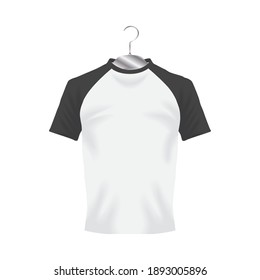 Mockup Clothing White And Black Tshirt Design Of Cloth Corporate Identity Wear And Shopping Theme Vector Illustration