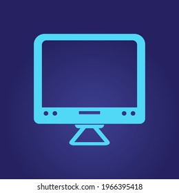 Mockup of computer monitor display. Realistic television screen. 3d TV led monitor. Vector illustration.