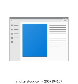 Mockup Of Computer Program Window Isolated On White Background