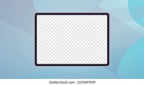 Mockup concept and tablet device empty screen front view flat vector illustration.
