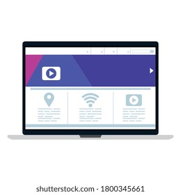 mockup, concept website development on laptop vector illustration design