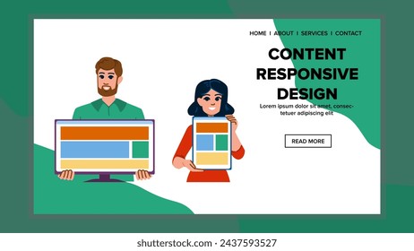 mockup content responsive design vector. platform app, application site, wireframe ux mockup content responsive design web flat cartoon illustration
