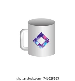 mockup of corporate ceramic mug template for branding identity and company emblem design vector illustration