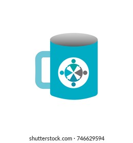 mockup of corporate ceramic mug template for branding identity and company emblem design vector illustration