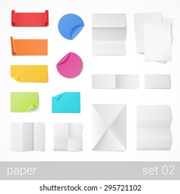 Mockup corporate identity stationery sticker branding template vector. Empty sticky label background isolated paper object set. Stylish modern business mock-up collection.
