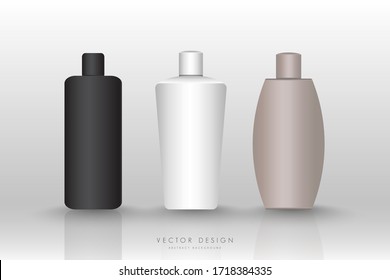  Mockup cosmetic bottle. Liquid container for Beauty product.Vector illustration.Eps10
