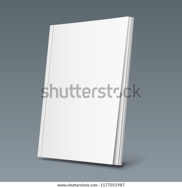 Mockup Cover Magazine, Book, Booklet,\
Brochure. Illustration Isolated On Gray Background. Blank Mock Up\
Template Ready For Your Design. Vector\
EPS10