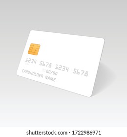 Mockup Credit Card. Empty plastic card template isolated on white background. Realistic style. Business and finance concept. Vector illustration EPS 10.