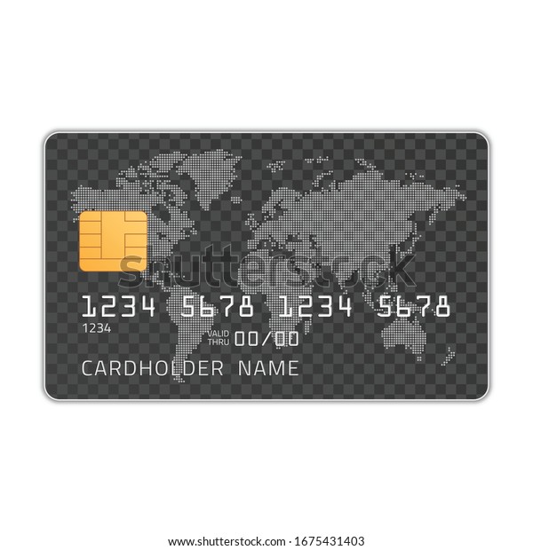 Mockup Credit Card Worlds Map Empty Stock Vector (Royalty Free ...