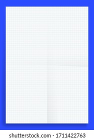 Mockup crumpled blank squared series A4 format paper vector illustration