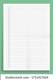 Mockup crumpled Standart blank task series A4 format paper size vector illustration