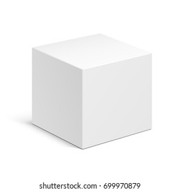 Mockup Cube Product Cardboard Package Box. Illustration Isolated On White Background. Mock Up Template Ready For Your Design. Vector EPS10