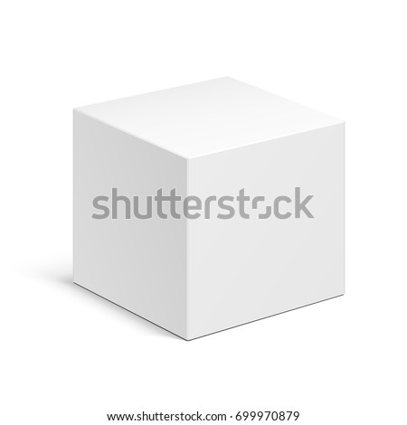 Mockup Cube Product Cardboard Package Box. Illustration Isolated On White Background. Mock Up Template Ready For Your Design. Vector EPS10