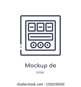 mockup de icon from web hosting outline collection. Thin line mockup de icon isolated on white background.