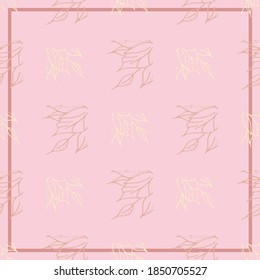 Mockup for decorating a ribbon on social networks. Background in pastel colors with flowers. Frame for text. Vector illustration.