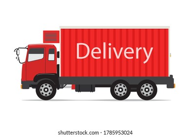 Mockup Delivery Truck Red Color Isolated Stock Vector (Royalty Free ...