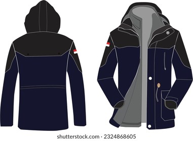 mockup desain baju jaket parka simple free