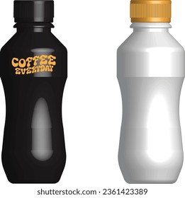 mockup design coffee bottle isolated on white or black