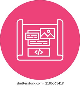 Mockup Design line circle icon vector image. Can also be used for web apps, mobile apps and print media.
