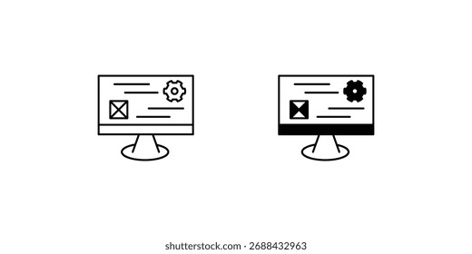 Mockup Design set icon with white background vector stock illustration