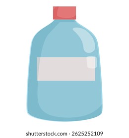 Mockup design of a transparent plastic bottle with blank label for packaging, branding, and advertising illustration