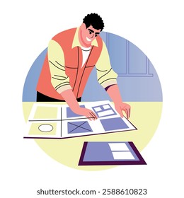 Mockup designer illustration in flat style 