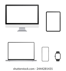 Mockup device set. Realistic devices.