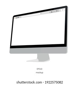 mockup display , Modern browser window design, Internet empty page concept, computer , monitor isolate white background vector