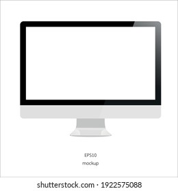 mockup display , monitor ,computer isolate white background vector