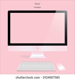 mockup display pink color isolated EPS10