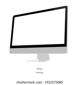 mockup display ,screen, monitor, computer , monitor mockup isolate white background vector