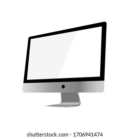 mockup display ,screen, monitor, monitor mockup isolate white background vector , computer , concept design