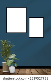 Mockup for displaying paintings and photos on the wall