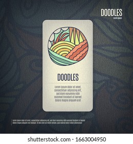 Mockup of doodle card. Business abstract background.