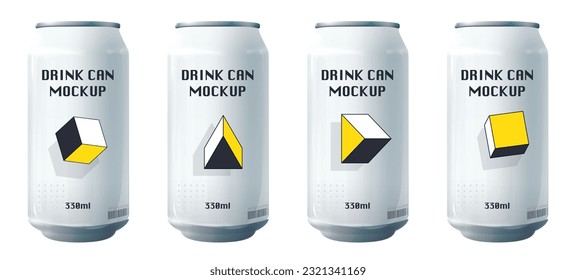 Mockup drink can with geometric