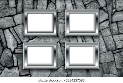 Maqueta con una extensión blanca vacía y una pancarta sobre fondo de pared de ladrillo. Plantilla de cartón para publicidad. Ilustración vectorial
