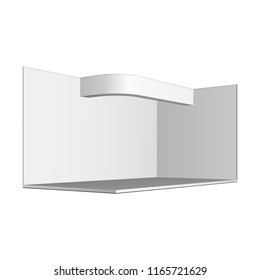 Mockup Exhibition Stand Blank Empty. Exhibit Exposition. Mock Up. Illustration On White Background Isolated. Ready For Your Design. Product Advertising. Vector 3D 