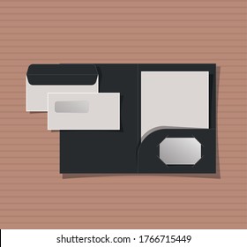 Mockup file and envelopes design of corporate identity template and branding theme Vector illustration